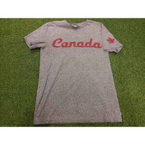 Canadiana T Shirt Womens Small Heather Gray Canada Felt Letter Logo Streetwear